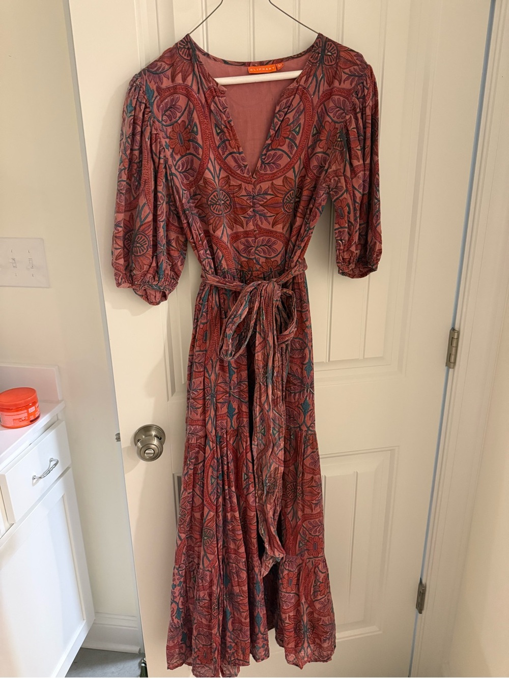 Oliphant Floral Maxi Dress with Tie Waist